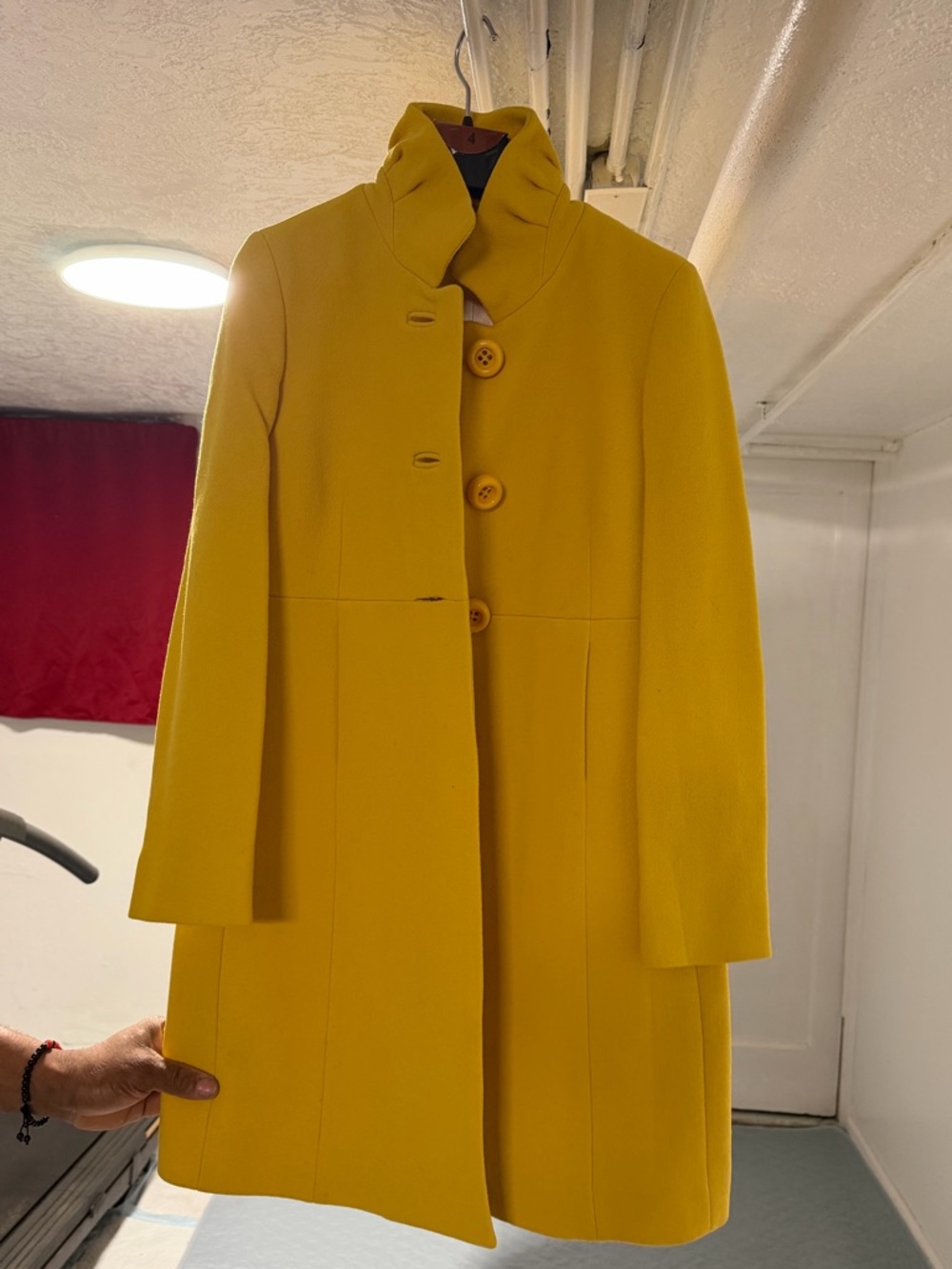 J. Crew Bright Yellow Wool Pea Coat